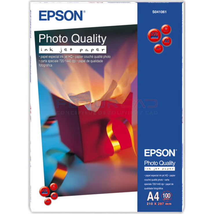 Ramette Papier Brillant EPSON - Couché Qualité Photo - A4 - 102 g/m²  C13S041061 