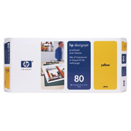 HP 80 - Tête d'impression Jaune et dispositif de nettoyage - C4823A